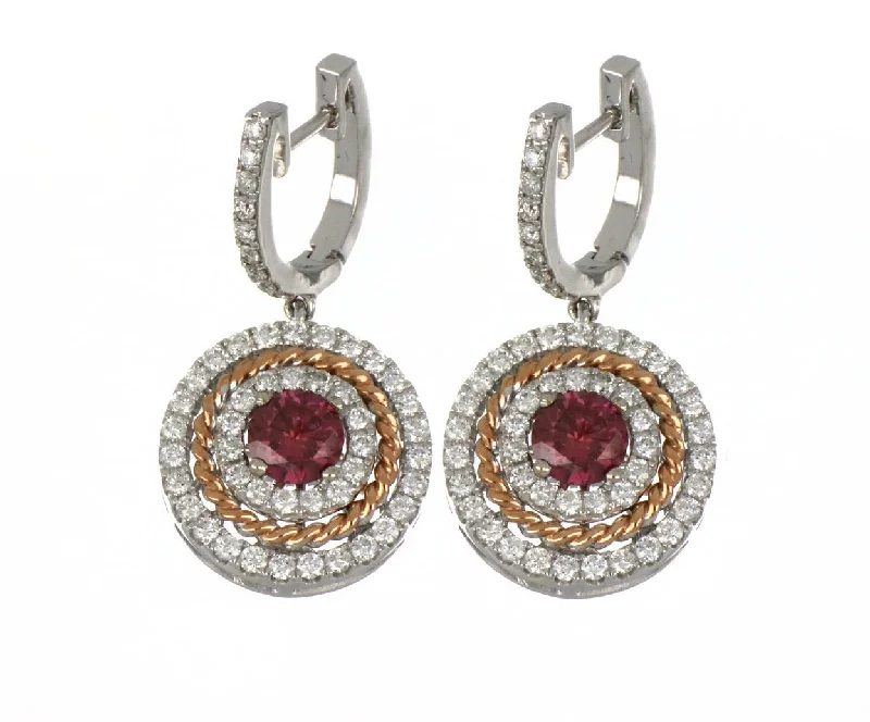 Purple Diamond Earrings (Purple Diamond 0.96 cts. White Diamond 1.09 cts.)