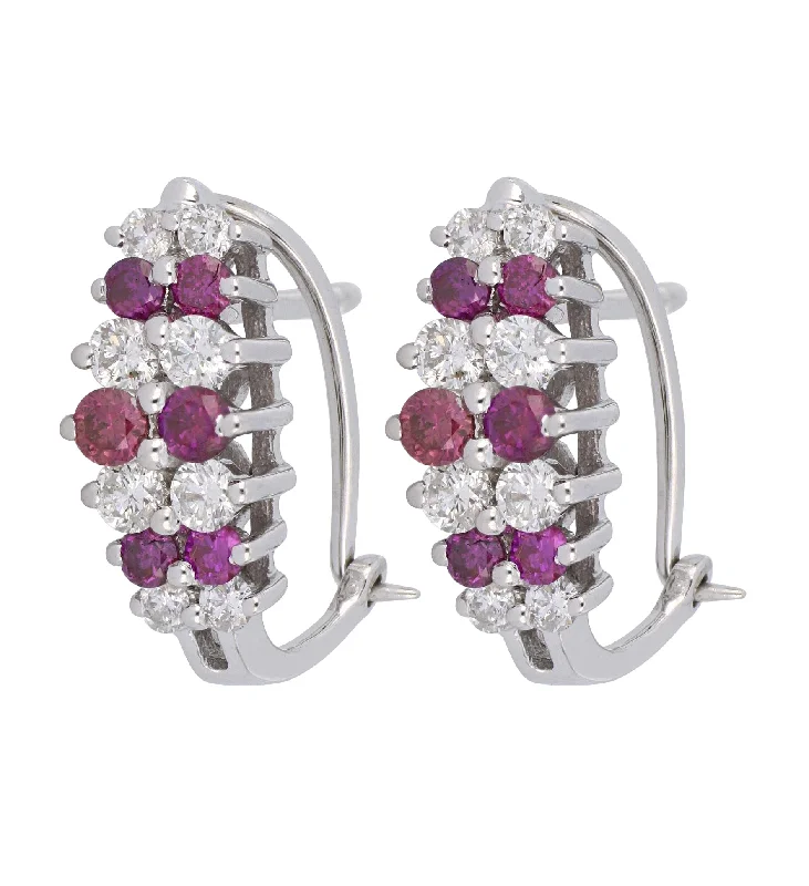 Purple Diamond Ladies Earrings (Purple Diamond 0.46 cts. White Diamond 0.52 cts.)