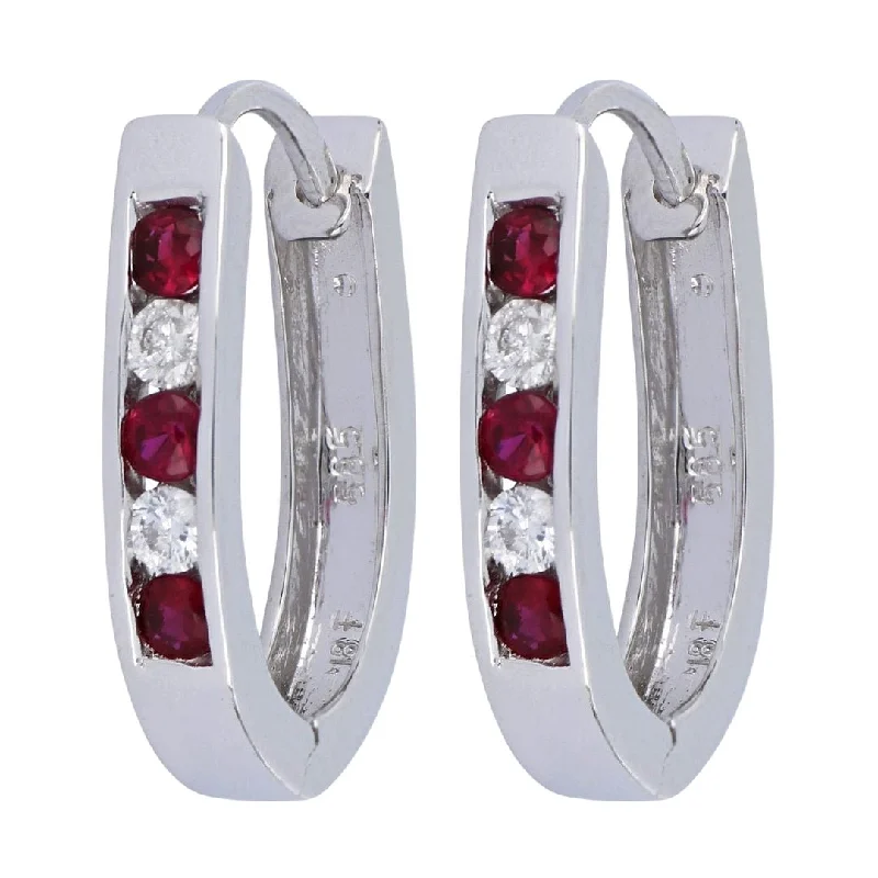 Ruby Earrings (Ruby 0.34 cts. White Diamond 0.20 cts.)