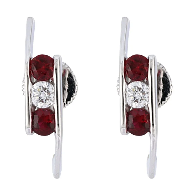 Ruby Earrings (Ruby 0.47 cts. White Diamond 0.22 cts.)