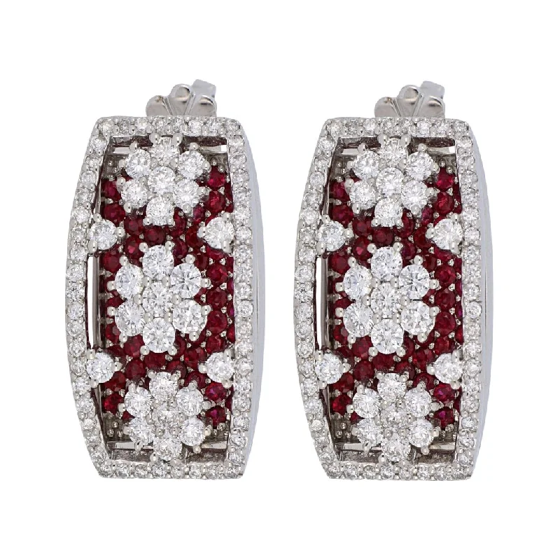 Ruby Earrings (Ruby 2.49 cts. White Diamond 1.89 cts.)