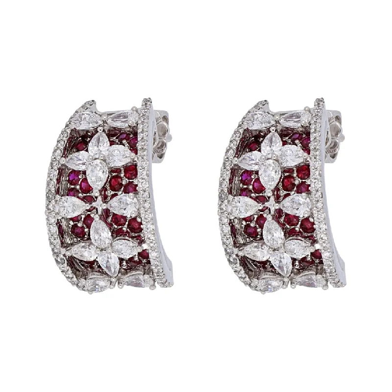 Ruby Earrings (Ruby 2.54 cts. White Diamond 2.46 cts. 9.36 grams.)