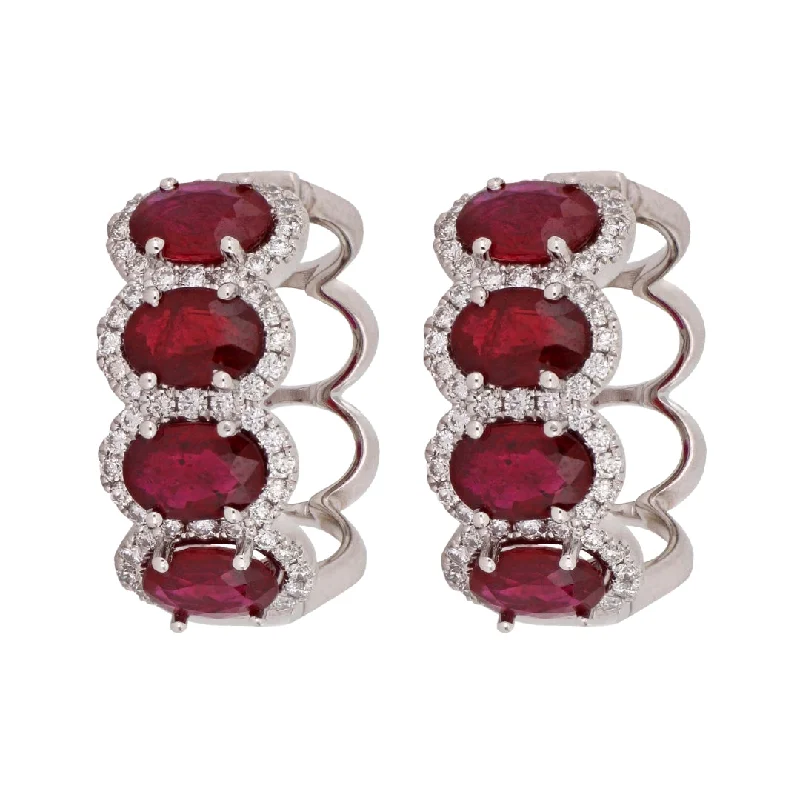 Ruby Earrings (Ruby 4.4 cts. White Diamond 0.6 cts.)