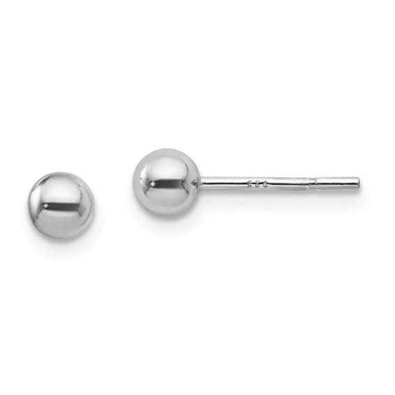 Sterling Silver 4mm Polished Ball Post Earrings