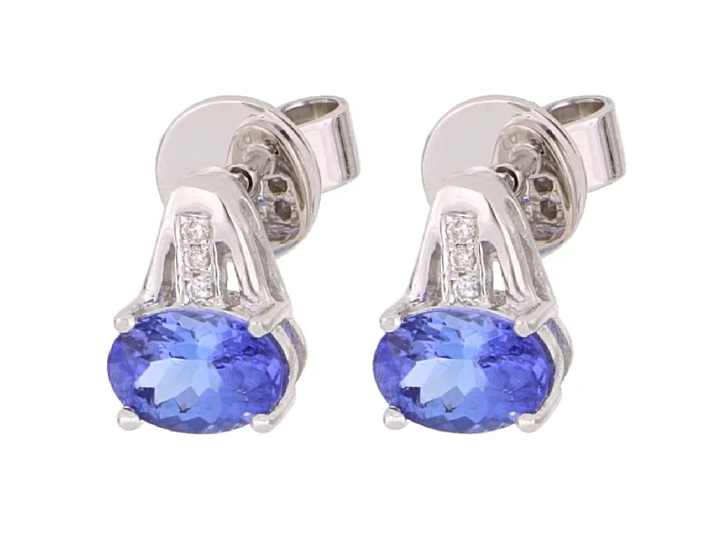 Tanzanite Ladies Earrings (Tanzanite 1.13 cts White Diamond 0.02 cts)