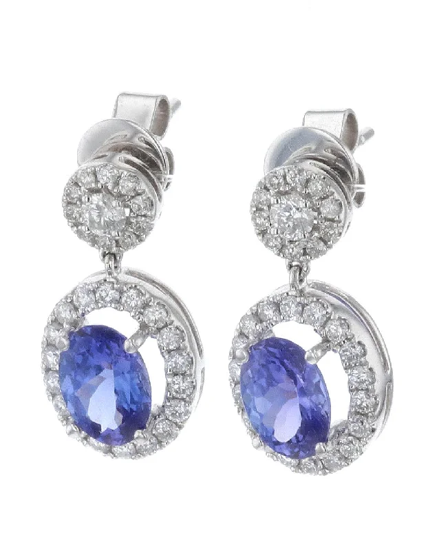 Tanzanite Ladies Earrings (Tanzanite 2.47 cts. White Diamond 0.82 cts.)