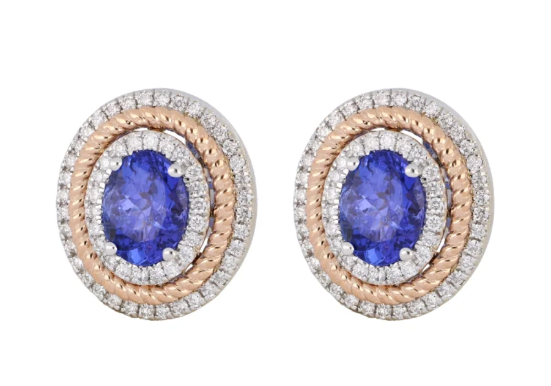 Tanzanite Ladies Earrings (Tanzanite 2.62 cts. White Diamond 0.56 cts.)