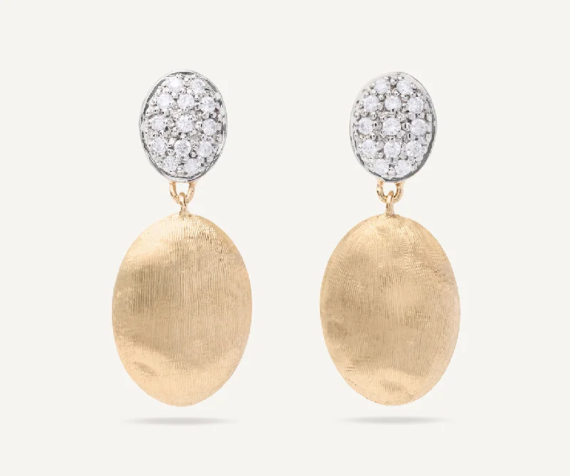 18K Yellow Gold & Diamond Medium Drop Earrings