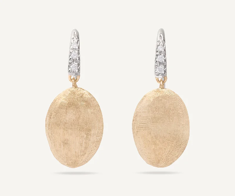 18K Yellow Gold & Diamond Drop Earrings