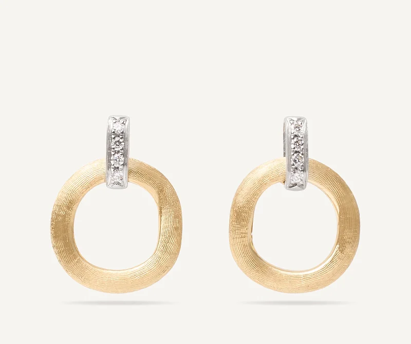 18K Yellow Gold Drop Earrings With Diamonds