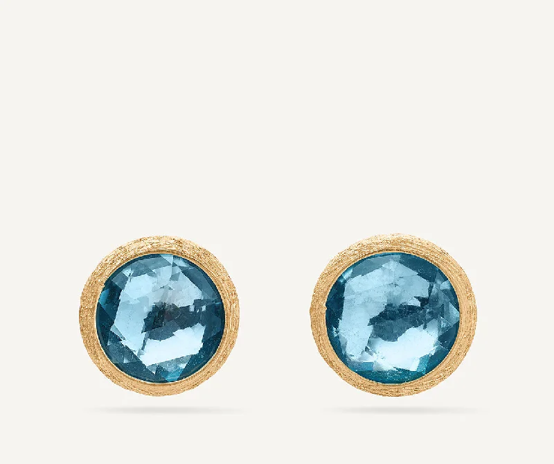 18K Yellow Gold Gemstone Stud Earrings