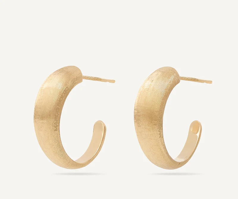 18K Yellow Gold Graduated Hoop Earrings