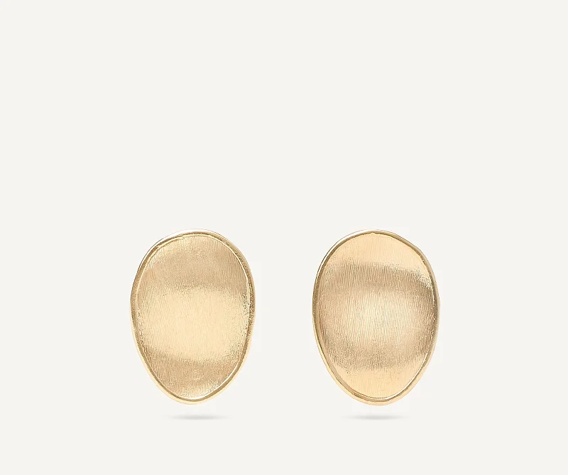 18K Yellow Gold Petal Stud Earrings, Small