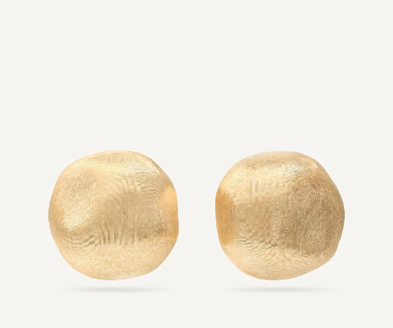 18K Yellow Gold Round Studs, Large