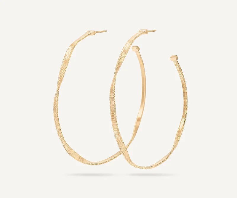 18K Yellow Gold Twisted Large Hoops