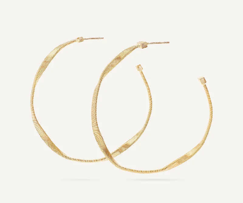 18K Yellow Gold Twisted Medium Hoops