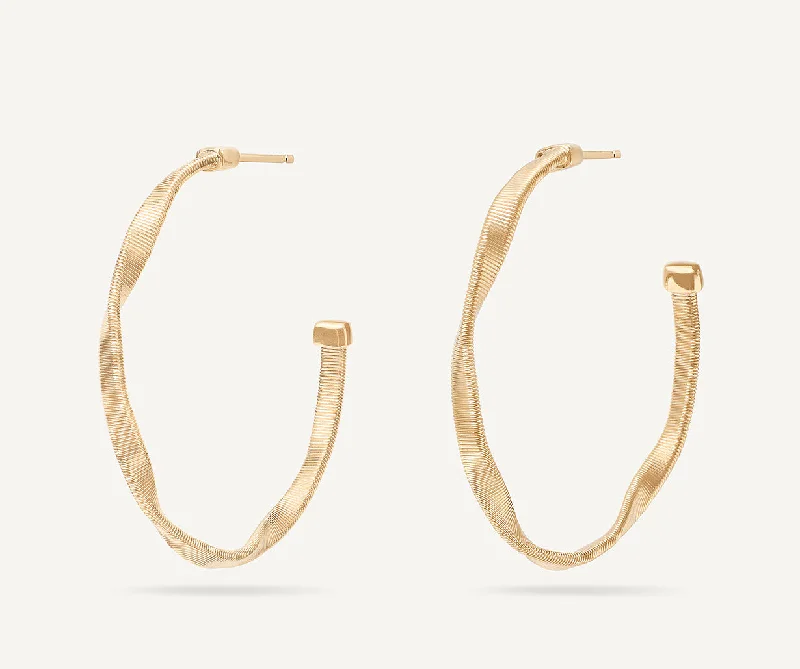 18K Yellow Gold Twisted Small Hoops