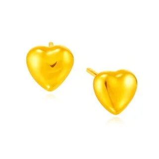 916 Gold Heart Stud Earrings