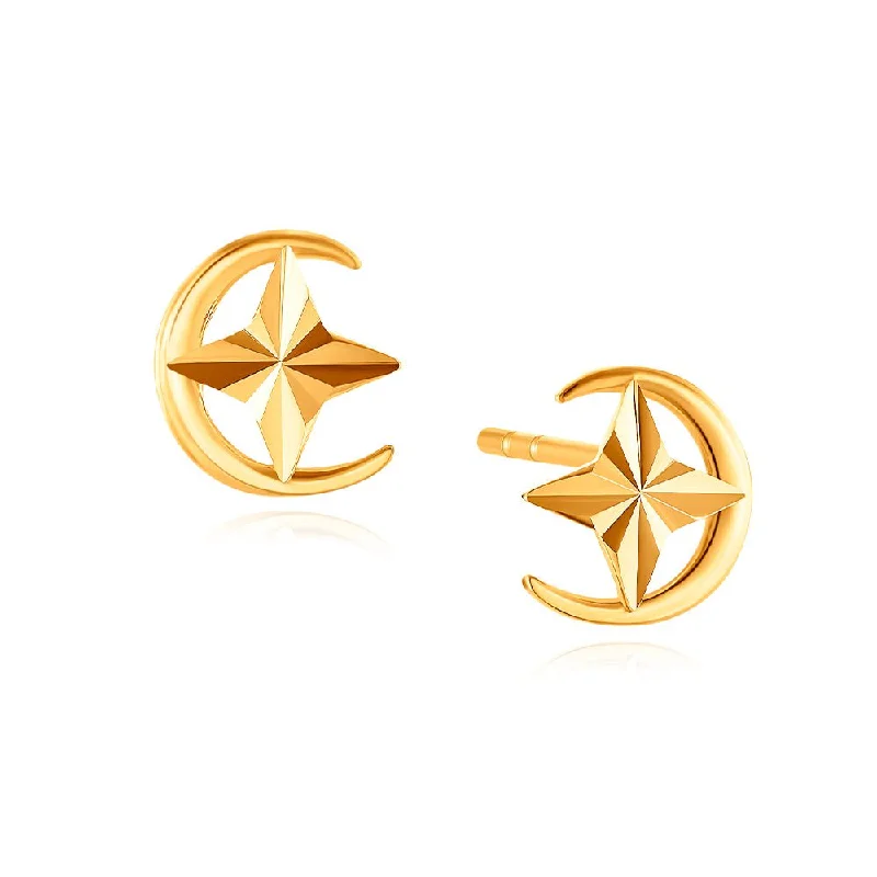 916 Gold Star Bright Stud Earrings