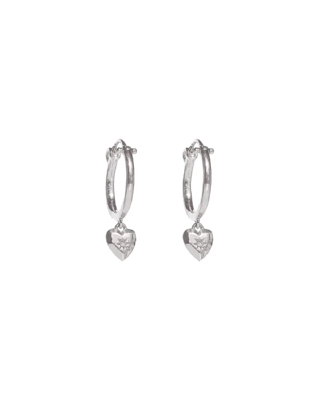 Aiko Heart Hoops - Sterling Silver