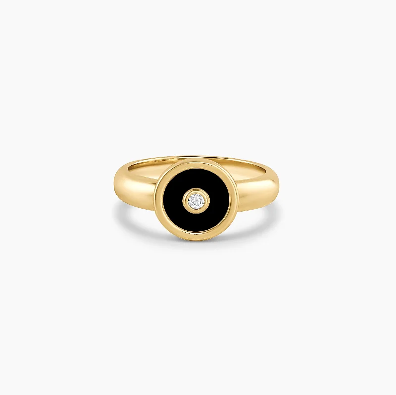 Balia Black Enamel Ring