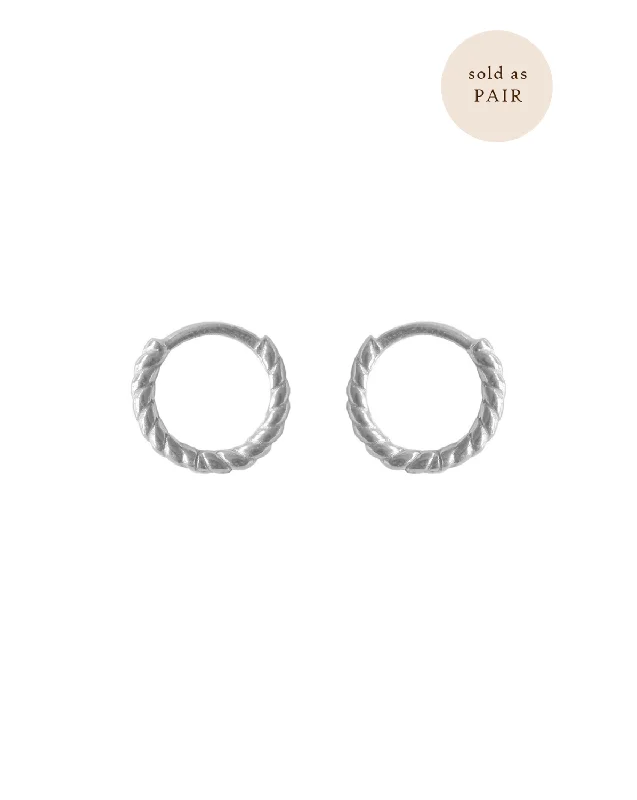 Bella Twist Huggie Hoops - Sterling Silver