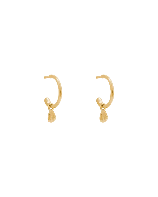 BLOOM DROP HOOPS (18K GOLD PLATED)