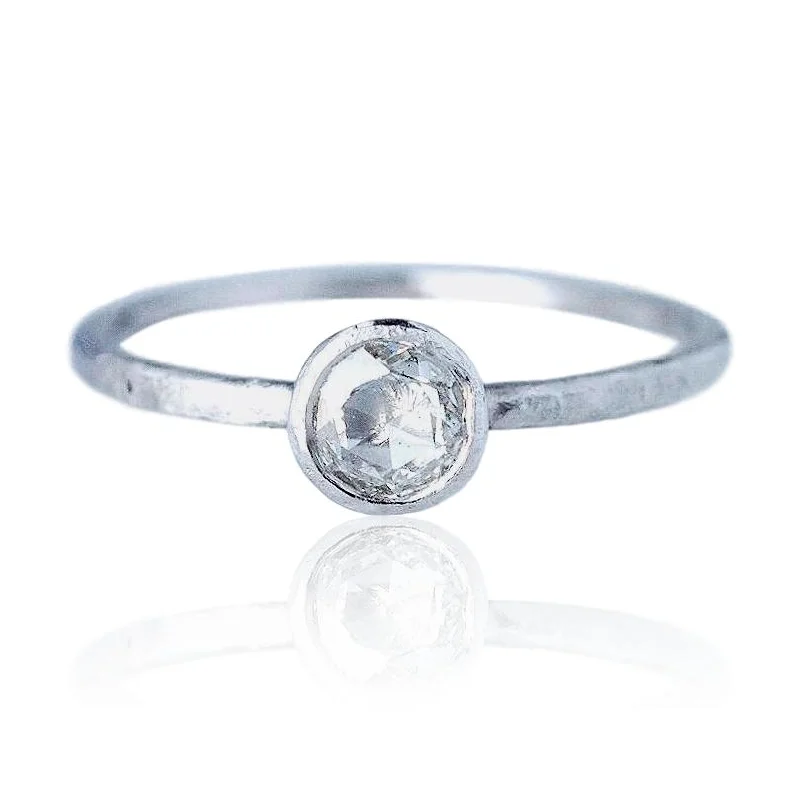 Rose Cut Diamond in Platinum