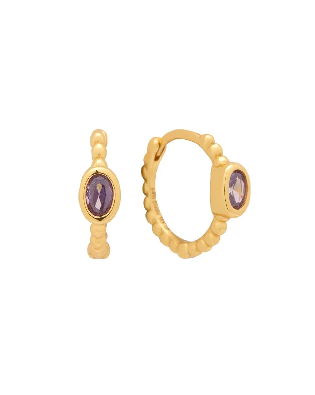 Clio Hoops - Amethyst CZ