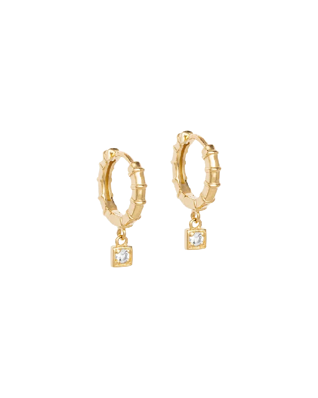 DECO SQUARE HOOPS (18K GOLD PLATED)