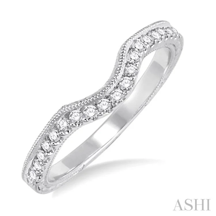 1/5 Ctw Round Cut Diamond Wedding Band in 14K White Gold