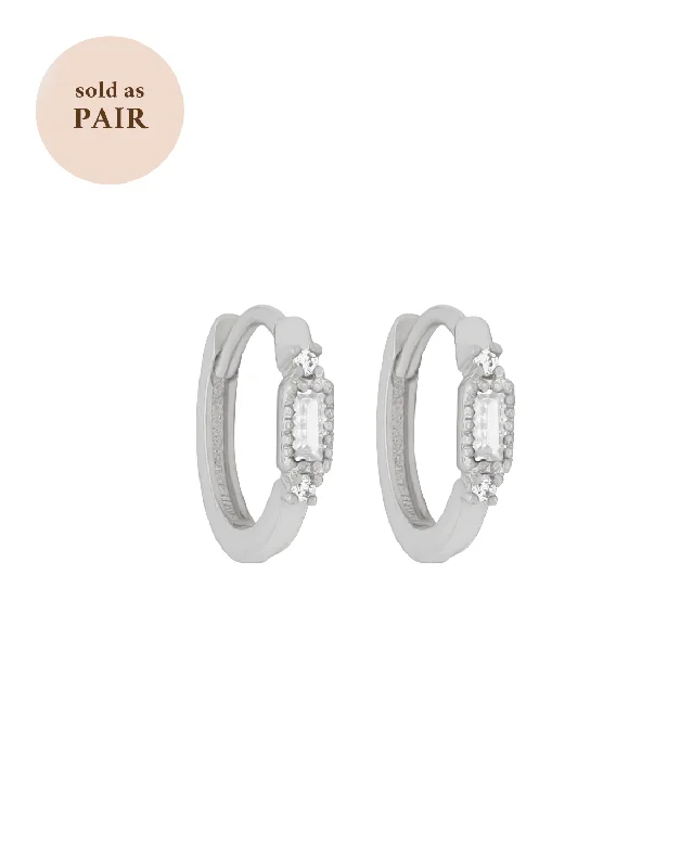 Dorothy Baguette Hoops - Sterling Silver