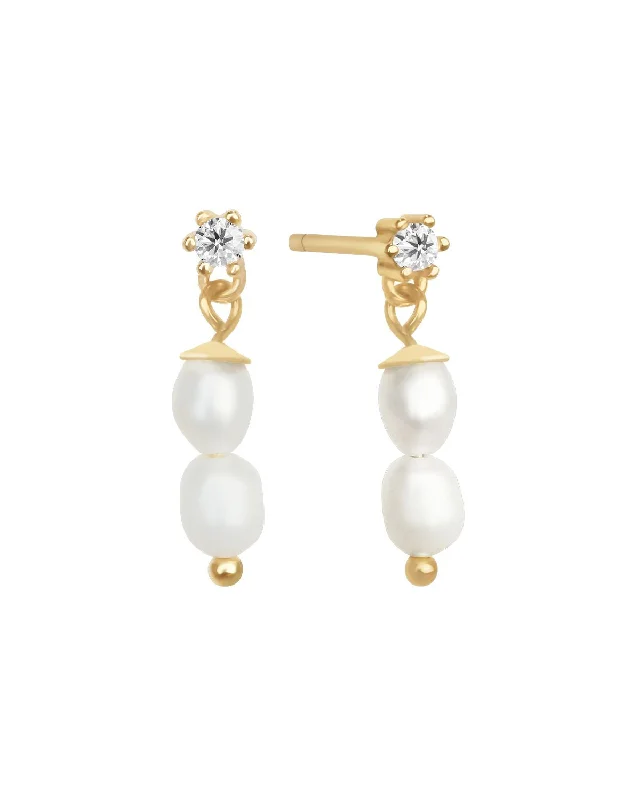 Double Mini Pearl Studs