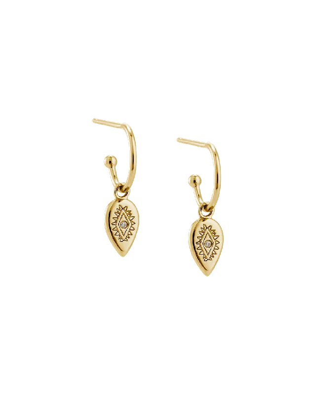 ETCHED TEARDROP HOOPS (18K GOLD PLATED)