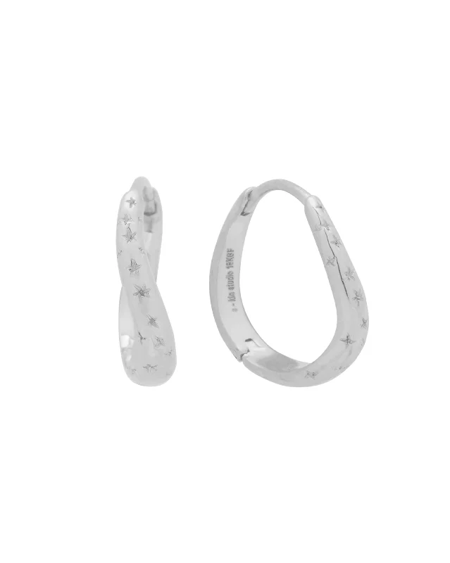 Evangeline Wavy Hoops - Sterling Silver