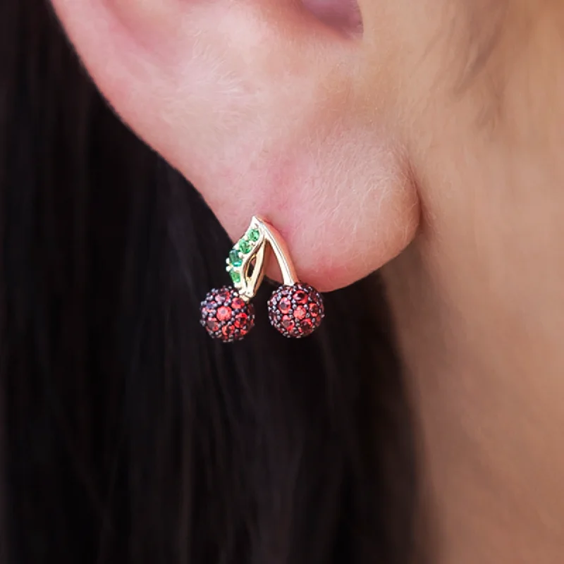 Iced Cherry Stud Earrings