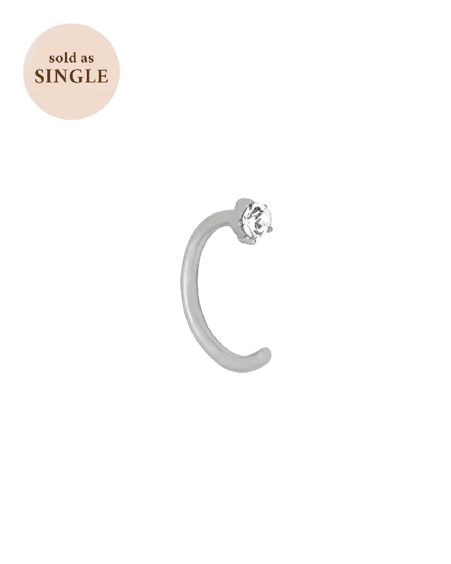 Jenn Floating Open Hoop - Sterling Silver