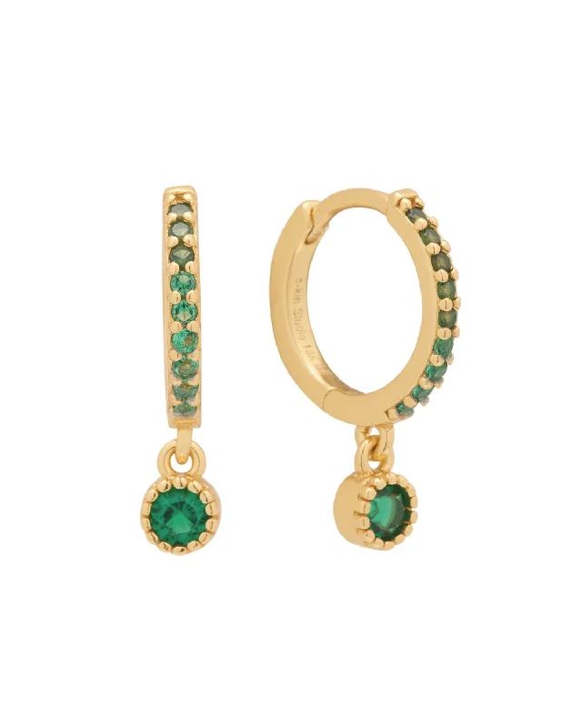 Josephine Hoops - Emerald CZ