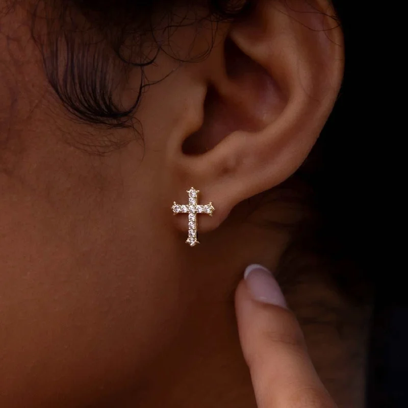 Micro Cross Stud Earrings