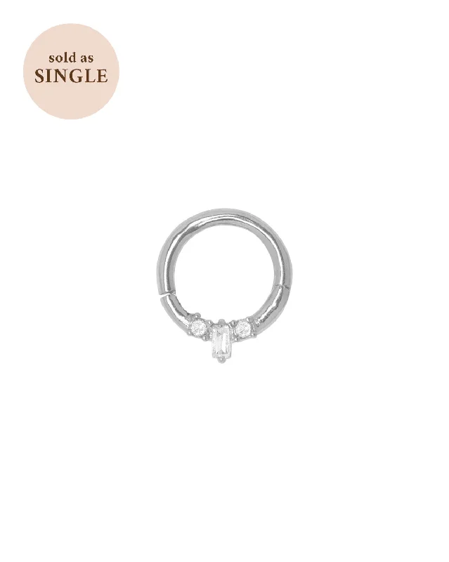 Mina Trio Gemstone Hoop - Sterling Silver