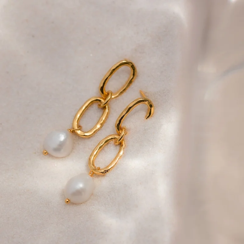 Pearl Drop Link Studs