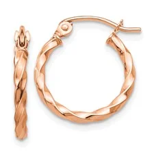 Rose Gold Twisted Hoop