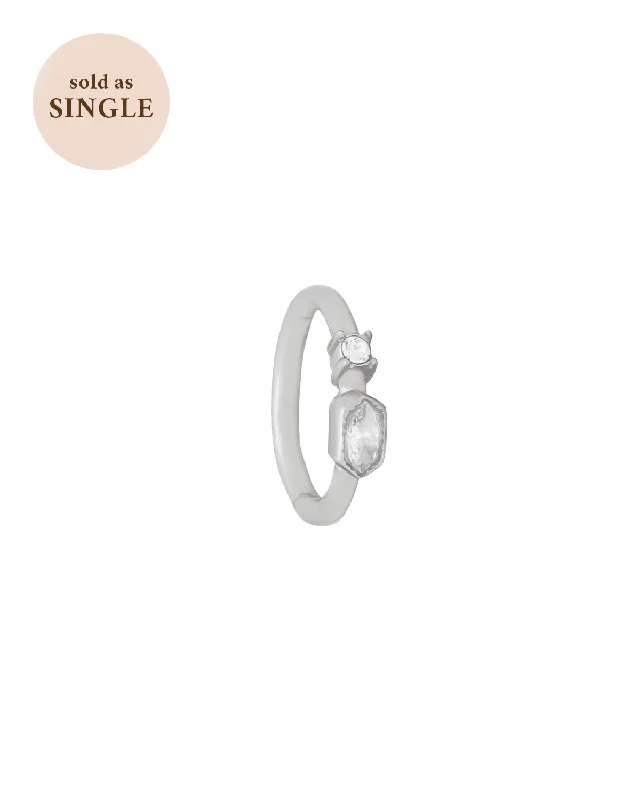 Rei Marquise Single Hoop - Sterling Silver