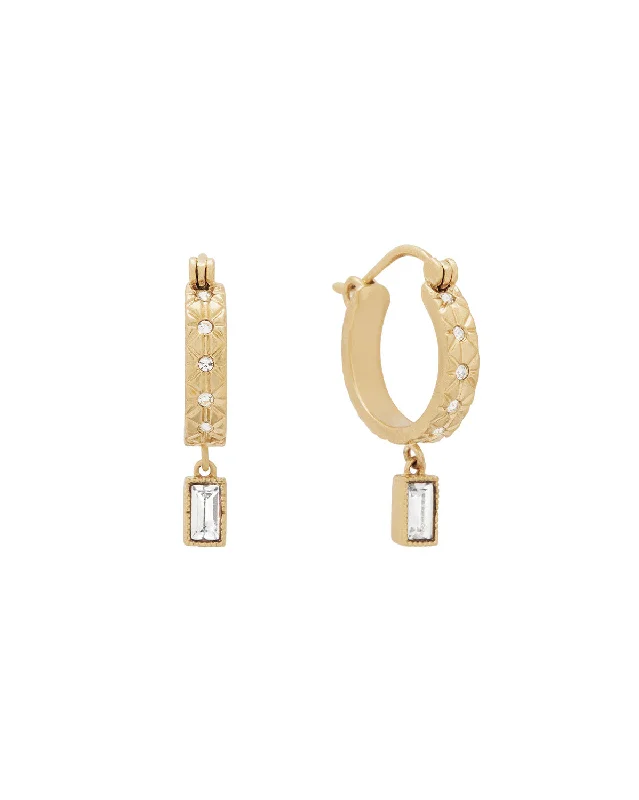 Sara April Birthstone Hoops - Diamond CZ PRE-ORDER (Post Christmas Delivery)