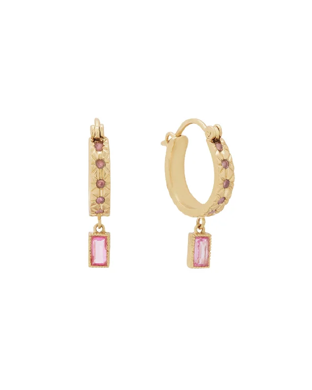 Sara June Birthstone Hoops - Alexandrite CZ