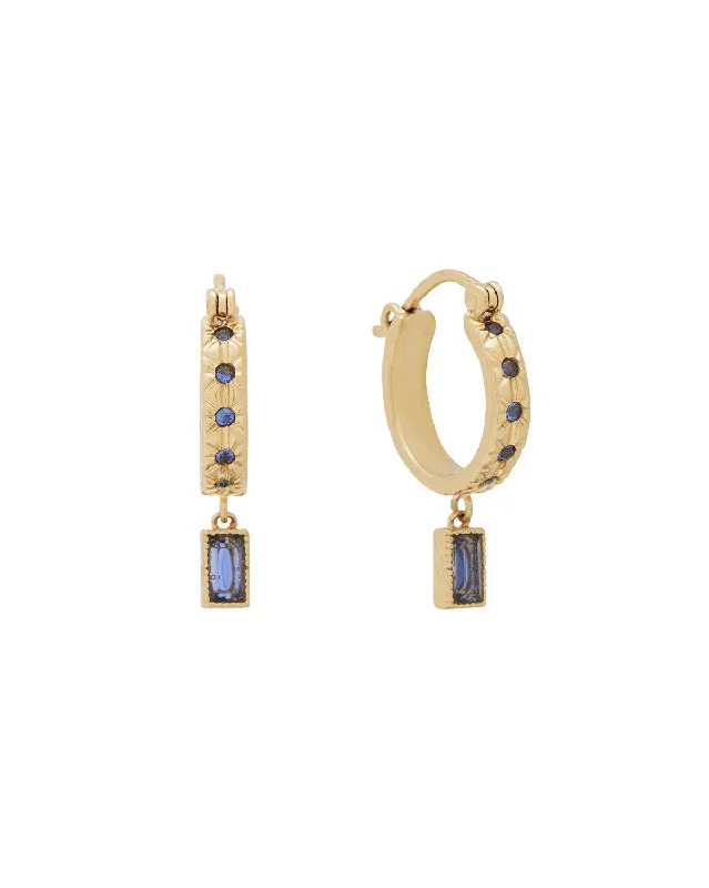 Sara September Birthstone Hoops - Sapphire CZ