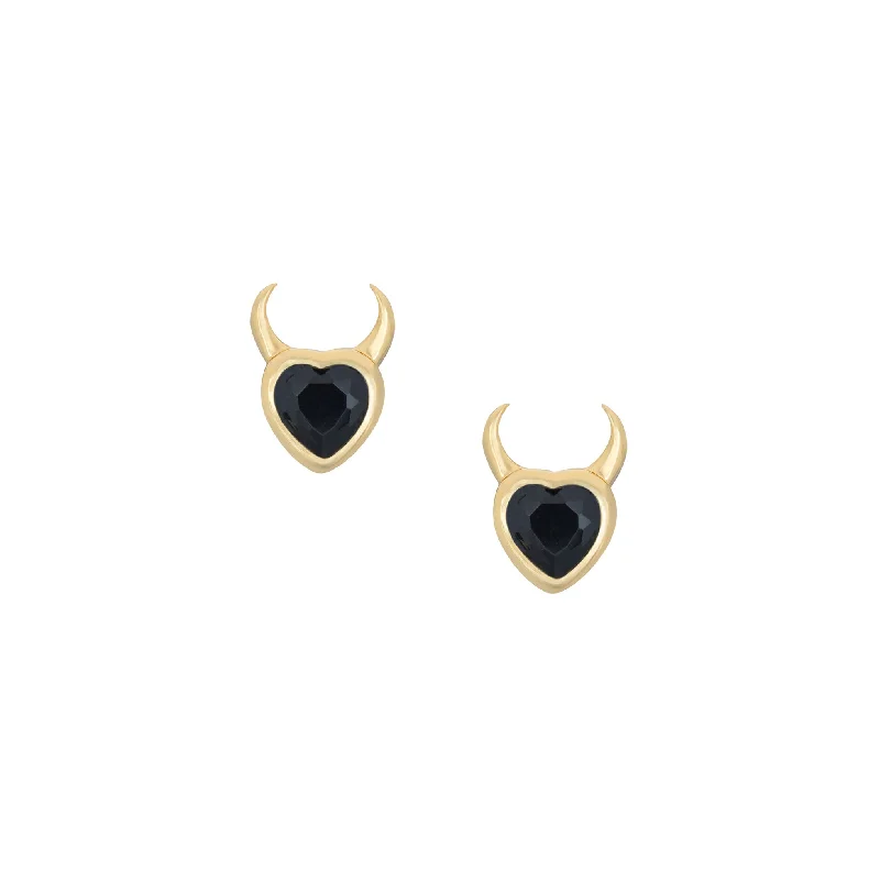 Sinister Heart Studs - Black