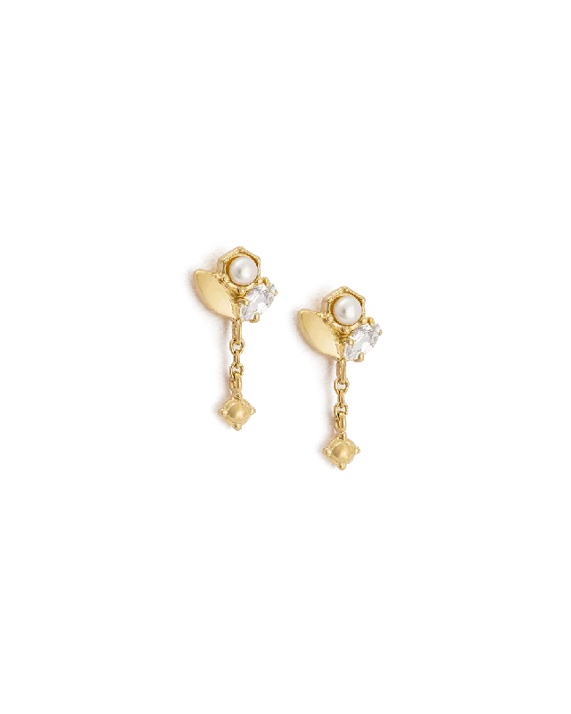 SLICE CLUSTER CHAIN STUDS (18K GOLD PLATED)