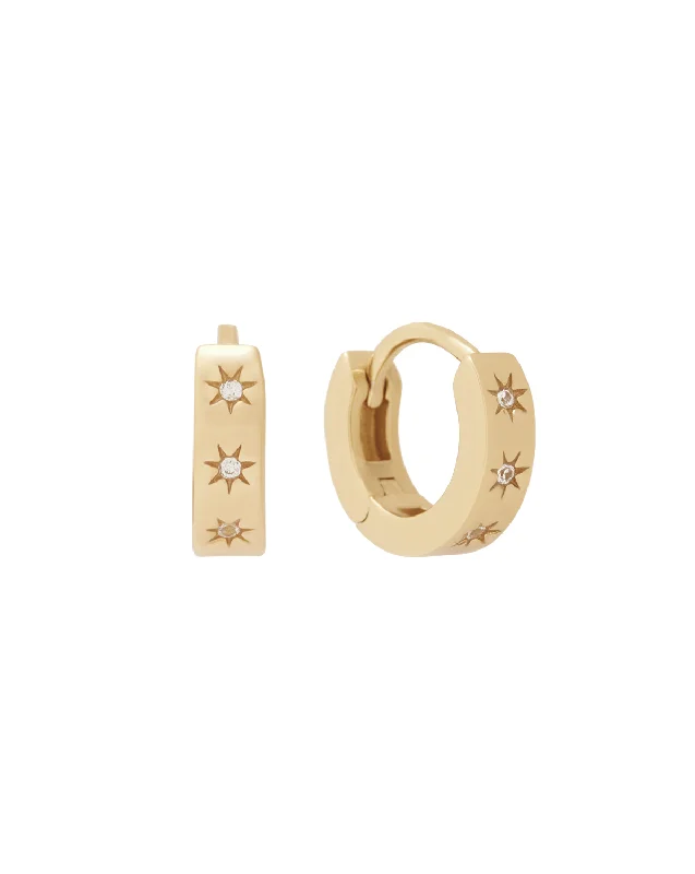 Solid Gold Aurelia Gemstone Huggie Hoops