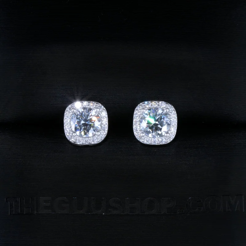 VVS1 Moissanite 7MM Cluster Stud Earrings